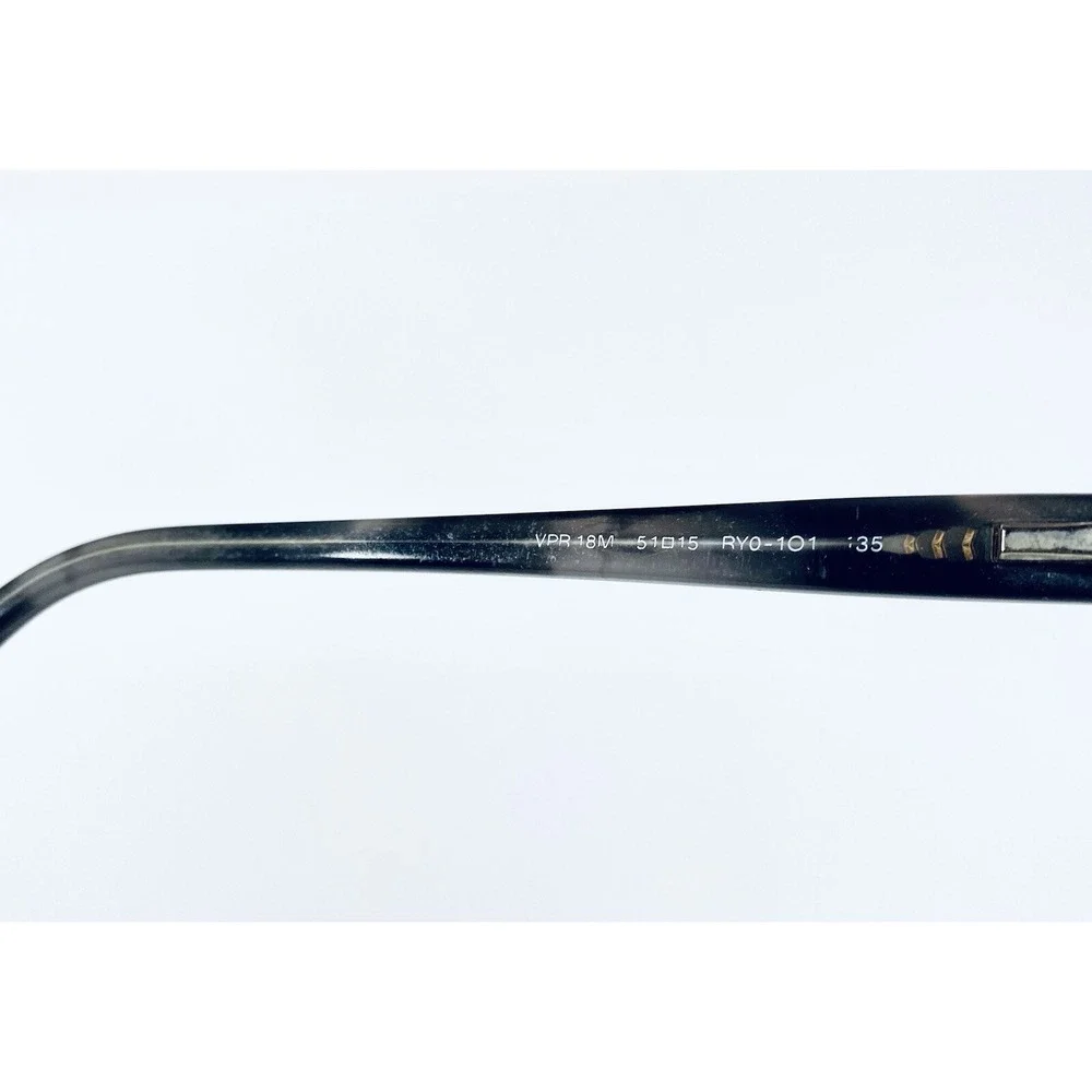 Prada Smoke Gray Wood Grain Blue Clear Glasses Blue Grey Temples Italy 51 15 135